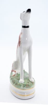 Vintage FITZ & FLOYD Hand Painted Porcelain Greyhound Dog Figure - Thumbnail 3