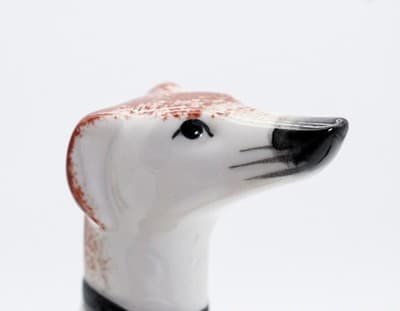 Vintage FITZ & FLOYD Hand Painted Porcelain Greyhound Dog Figure - Thumbnail 7