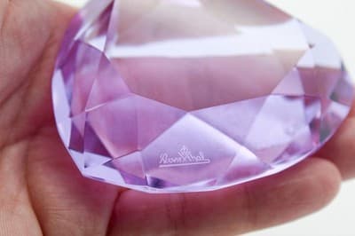 Vintage ROSENTHAL Germany Faceted Lavender Color Crystal Heart Paperweight - Thumbnail 4