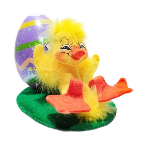 Vtg 2008 ANNALEE Mobilitee EGGS-HAUSTED DUCKY Holiday Artisan Doll 6" w/Tag - Image 1