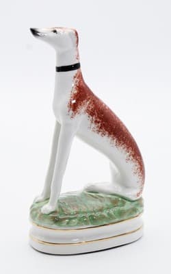 Vintage FITZ & FLOYD Hand Painted Porcelain Greyhound Dog Figure - Thumbnail 9