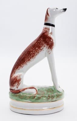 Vintage FITZ & FLOYD Hand Painted Porcelain Greyhound Dog Figure - Thumbnail 2