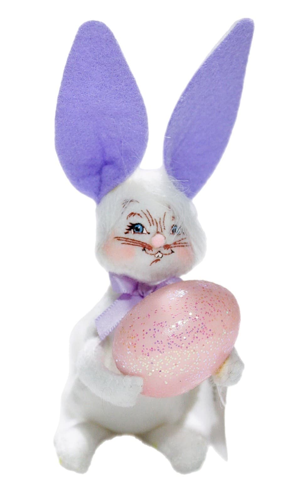 ANNALEE MOBILITEE 2008 EASTER BUNNY W/ PINK EGG Holiday Artisan Doll 5" NEW - Image 1
