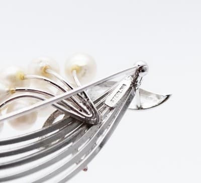 Vintage Sterling Silver 925 Natural Freshwater Pearls Floral Bouquet Pin Brooch - Thumbnail 5
