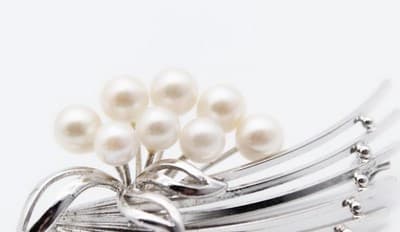 Vintage Sterling Silver 925 Natural Freshwater Pearls Floral Bouquet Pin Brooch - Thumbnail 4