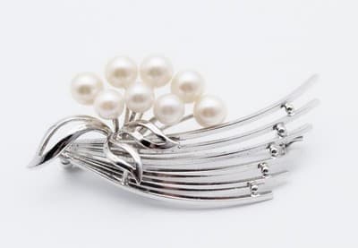 Vintage Sterling Silver 925 Natural Freshwater Pearls Floral Bouquet Pin Brooch - Thumbnail 9