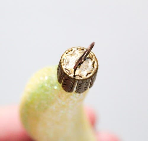Vintage Inge Glittered Germany Glass "Banana" Christmas Ornament - Thumbnail 4