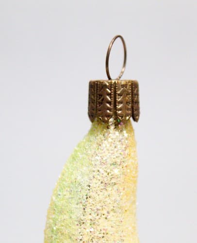 Vintage Inge Glittered Germany Glass "Banana" Christmas Ornament - Thumbnail 2