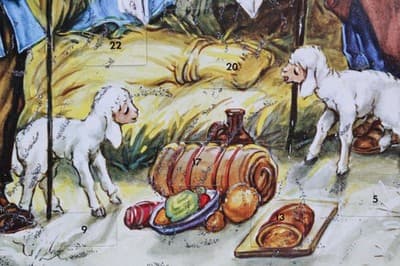Vtg Made In Germany Festive Nativity Paper Christmas Advent Calendar - Thumbnail 5