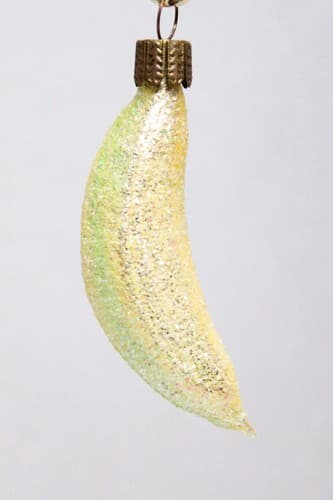 Vintage Inge Glittered Germany Glass "Banana" Christmas Ornament - Thumbnail 5