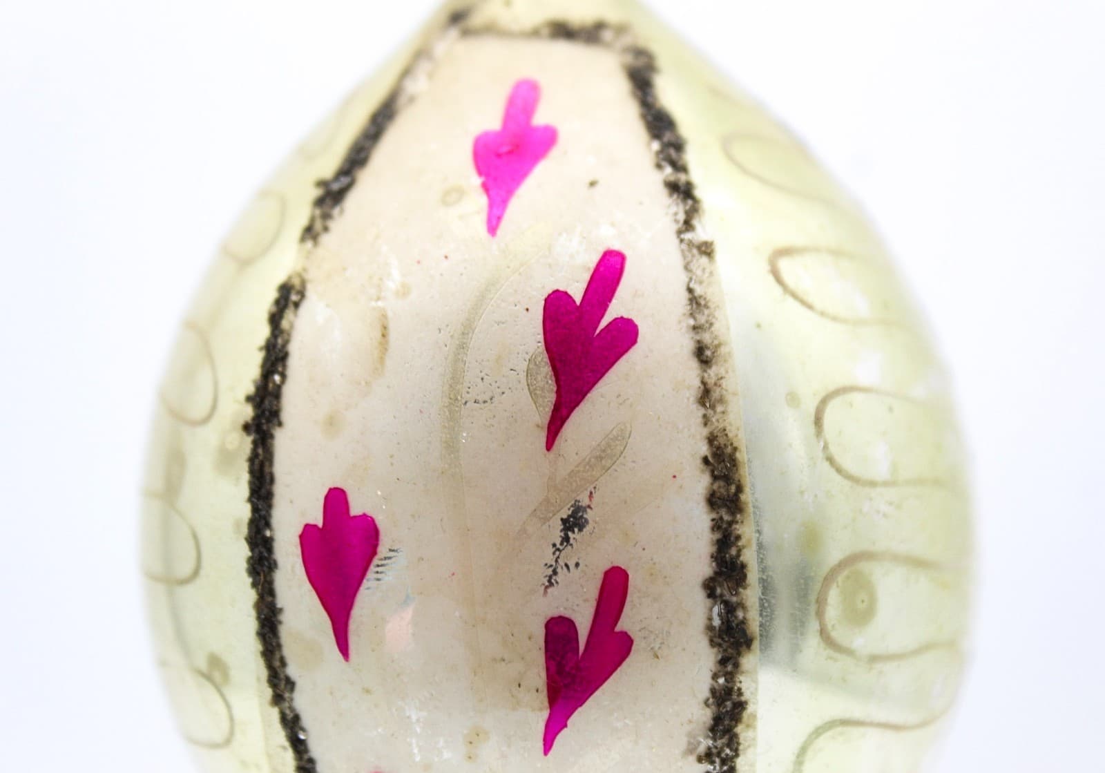Poland Teardrop Hand Painted Beige With Pink Petals Glass Christmas Ornament - Thumbnail 7