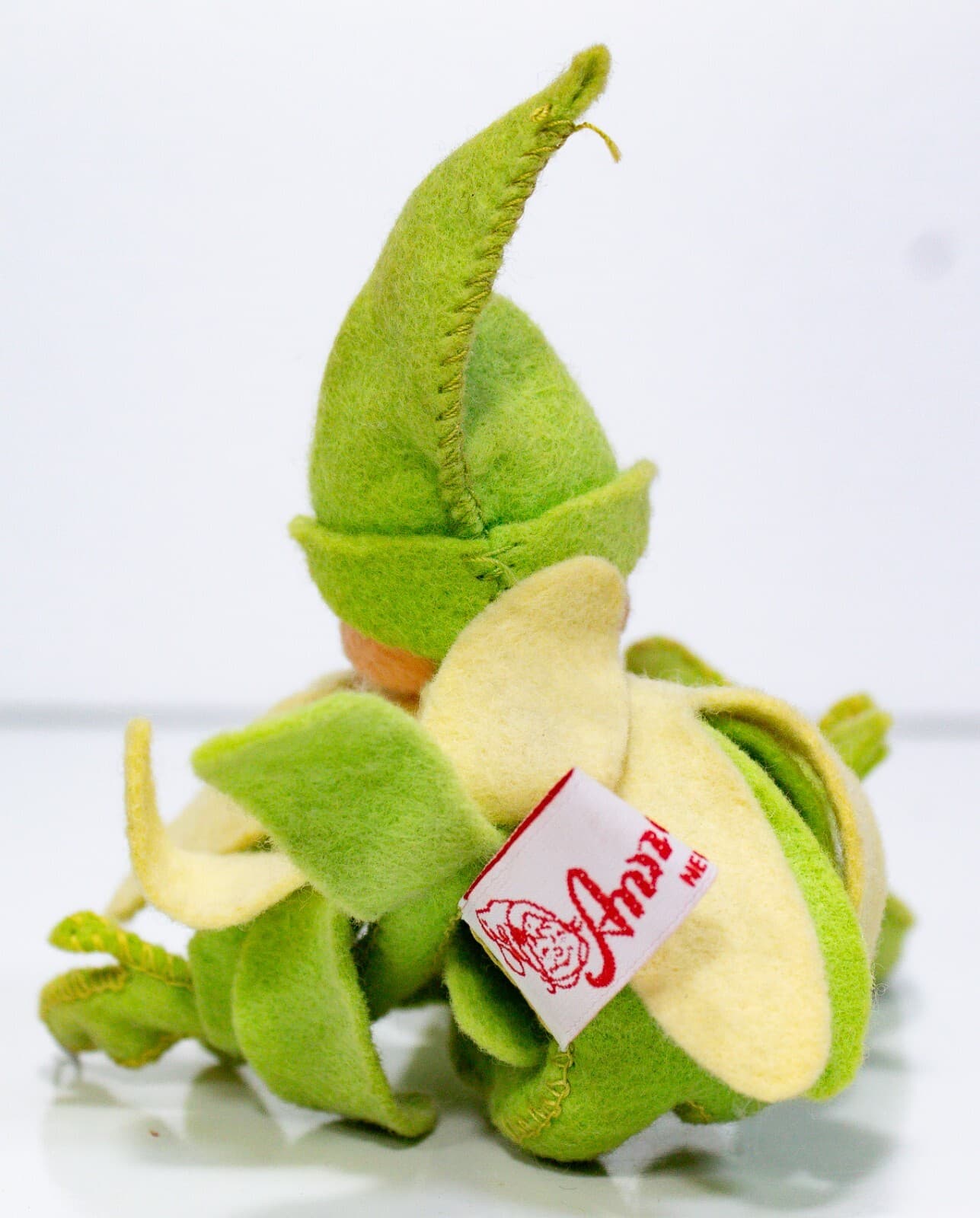 Vintage ANNALEE MOBILITEE 1995 Flexible Yellow Green Spring Elf Artisan Doll 4" - Thumbnail 2