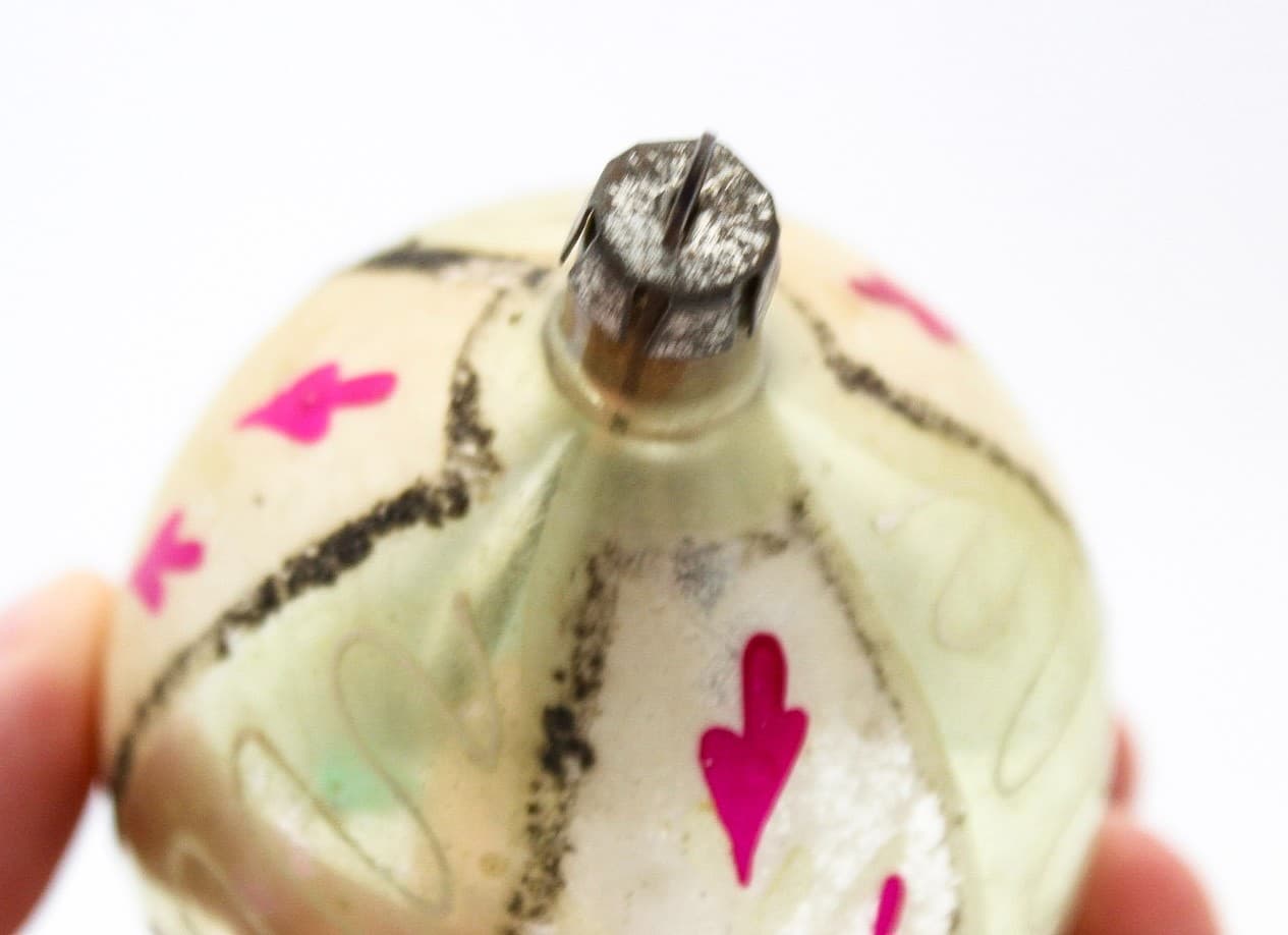 Poland Teardrop Hand Painted Beige With Pink Petals Glass Christmas Ornament - Thumbnail 5