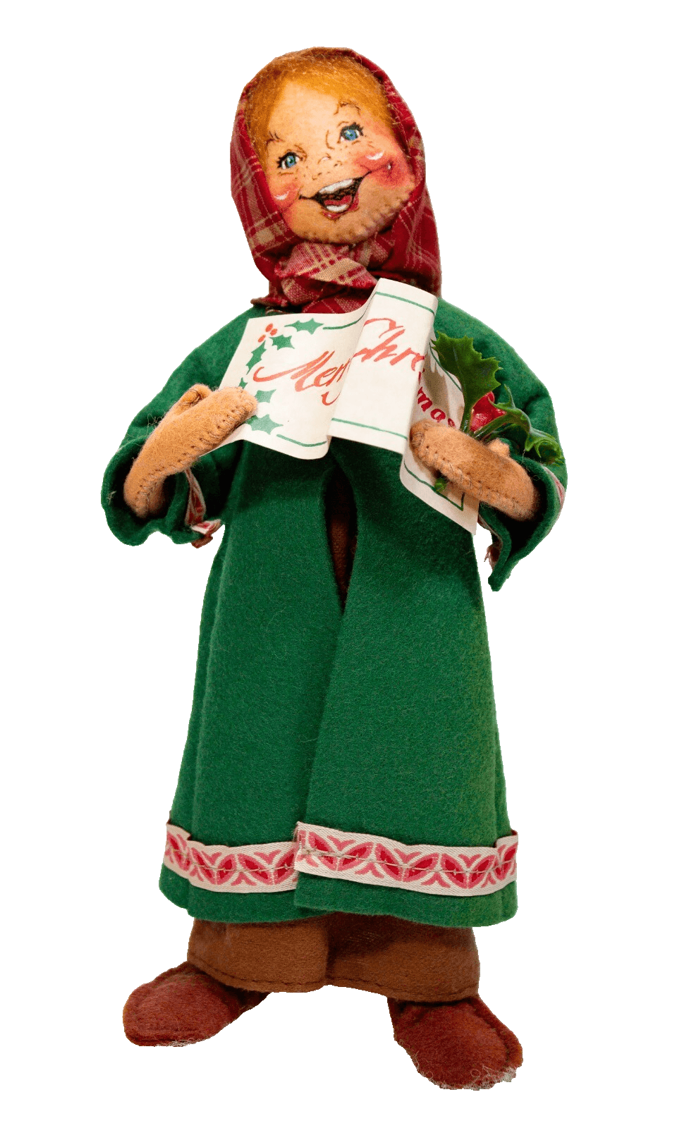 Vtg ANNALEE MOBILITEE 1994 Woman Christmas Caroler Artisan Doll 10" NEW WITH TAG - Image 1