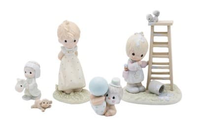 Precious Moments My Days Are Blue Without You Porcelain Figurines Lot Of 5 - Image 1