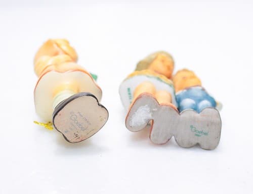 2 Vintage HUMMEL Germany Hand Painted Porcelain Christmas Ornaments Figurines - Thumbnail 5