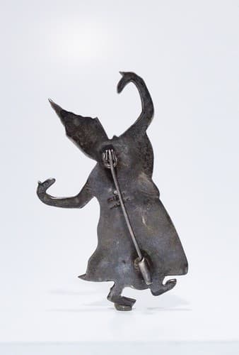 Vintage Sterling Silver SIAM Niello Goddess Dancer Figural Pin Brooch - Thumbnail 5