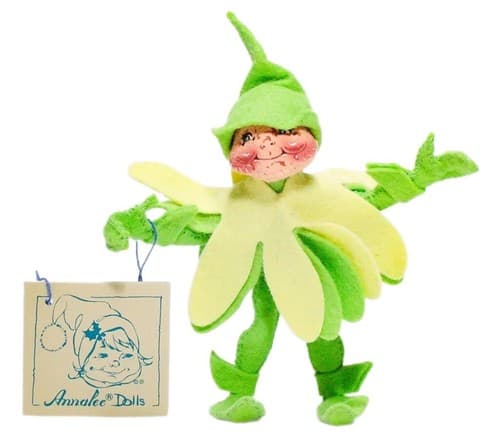 Vintage ANNALEE Mobilitee 1994 Yellow Spring Elf Holiday Felt Doll w/ TAG - Image 1