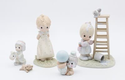Precious Moments My Days Are Blue Without You Porcelain Figurines Lot Of 5 - Thumbnail 4