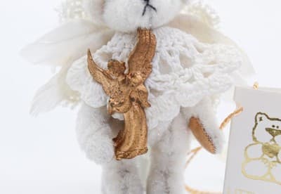 Miniature Dollhouse "Little Gem Teddy Bear" Angel by DEBORAH CANHAM - Thumbnail 6