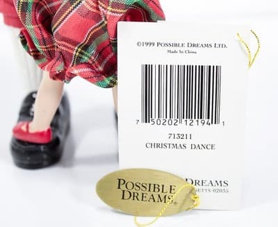 1999 CLOTHTIQUE Possible Dreams Santa Claus Dancing With Girl Christmas Figure - Thumbnail 4
