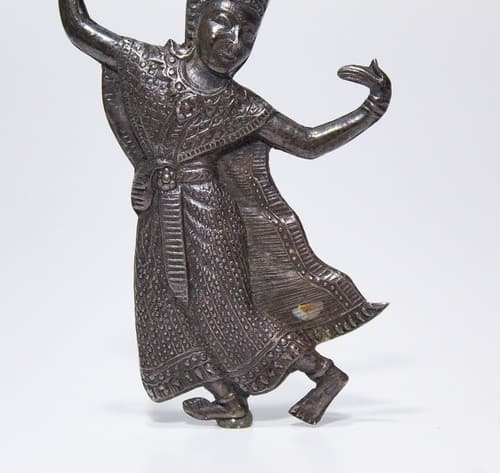 Vintage Sterling Silver SIAM Niello Goddess Dancer Figural Pin Brooch - Thumbnail 3