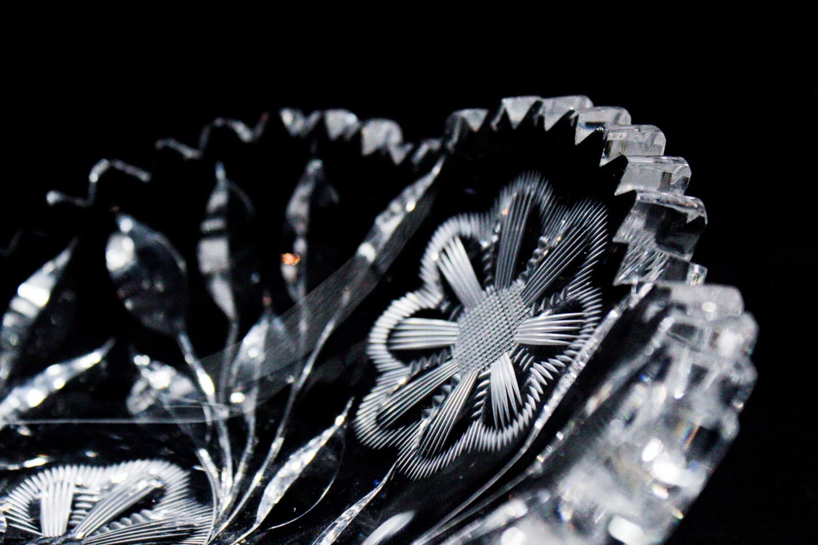 AMERICAN BRILLIANT ABP Antique Celery Serving Dish Bowl Deep Cut Crystal - Thumbnail 3