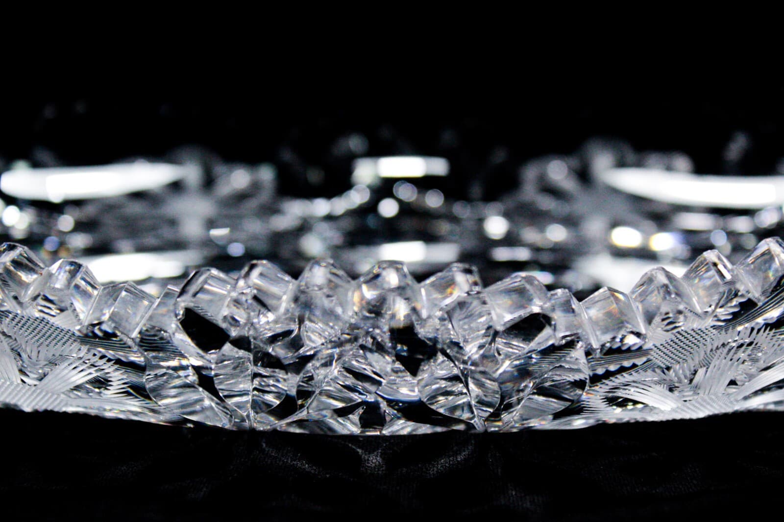 AMERICAN BRILLIANT ABP Antique Celery Serving Dish Bowl Deep Cut Crystal - Thumbnail 2