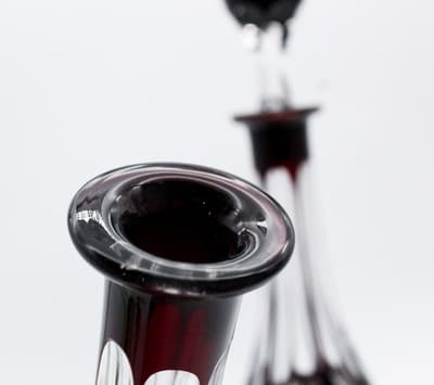 2 Nachtmann Trauber Dark Ruby Cut To Clear Crystal Grape & Vine Decanters - Thumbnail 10