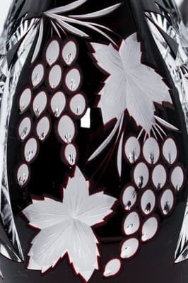 2 Nachtmann Trauber Dark Ruby Cut To Clear Crystal Grape & Vine Decanters - Thumbnail 5