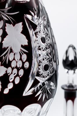 2 Nachtmann Trauber Dark Ruby Cut To Clear Crystal Grape & Vine Decanters - Thumbnail 12