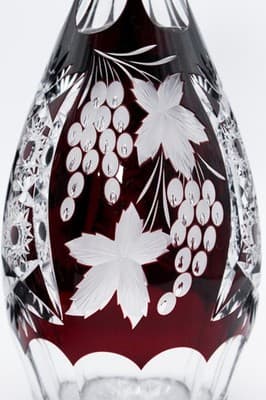 2 Nachtmann Trauber Dark Ruby Cut To Clear Crystal Grape & Vine Decanters - Thumbnail 6