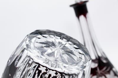 2 Nachtmann Trauber Dark Ruby Cut To Clear Crystal Grape & Vine Decanters - Thumbnail 11