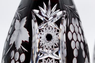 2 Nachtmann Trauber Dark Ruby Cut To Clear Crystal Grape & Vine Decanters - Thumbnail 7