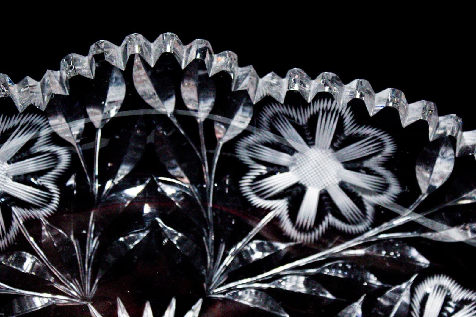 AMERICAN BRILLIANT ABP Antique Celery Serving Dish Bowl Deep Cut Crystal - Thumbnail 6