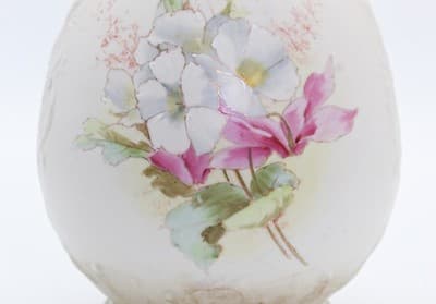 Antique Made In Germany Porcelain Double Handled Gilt Floral Motif Vase - Thumbnail 2