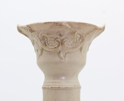 Antique Made In Germany Porcelain Double Handled Gilt Floral Motif Vase - Thumbnail 5