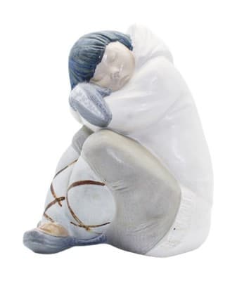 Vintage LLADRO Spain Eskimo Boy Nap Hand Painted Porcelain Large Figure - Image 1