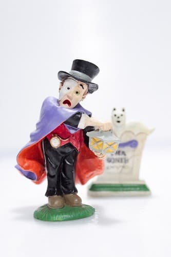2 Vintage MIDWEST IMPORTS Phantom Masked Man & Tomb Halloween Figurines - Thumbnail 2