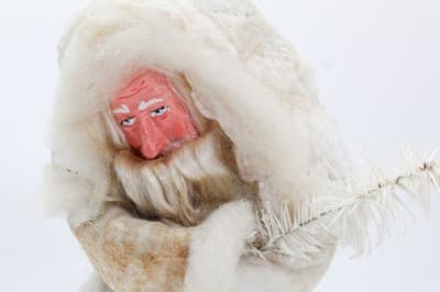 1987 TWINS Feather Trees Spun Cotton Antique Style Christmas St. Nick Santa - Thumbnail 2
