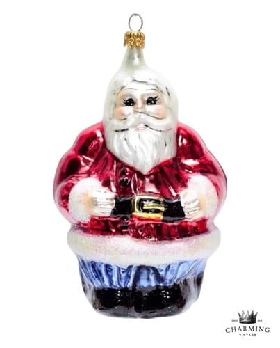 Vintage Christopher Radko Mr. & Mrs. Claus Double Sided Glass Christmas Ornament - Image 1