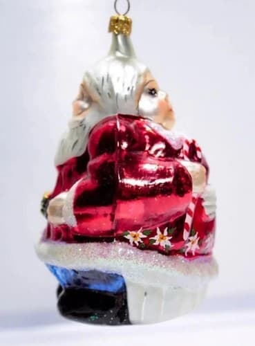 Vintage Christopher Radko Mr. & Mrs. Claus Double Sided Glass Christmas Ornament - Thumbnail 3