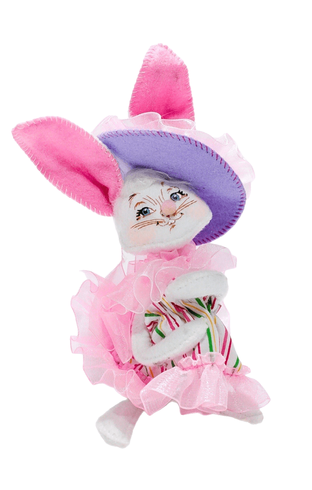 Vtg 2018 ANNALEE Mobilitee EASTER PARADE GIRL BUNNY Holiday Artisan Doll 6" - Image 1