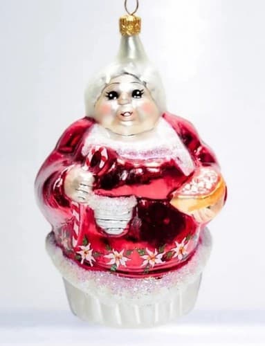 Vintage Christopher Radko Mr. & Mrs. Claus Double Sided Glass Christmas Ornament - Thumbnail 4