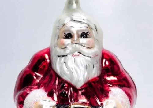 Vintage Christopher Radko Mr. & Mrs. Claus Double Sided Glass Christmas Ornament - Thumbnail 2
