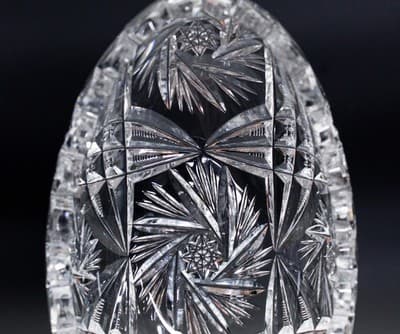 Antique American Brilliant ABP Deep Hand Cut Candy Boat Nut Dish - Thumbnail 2