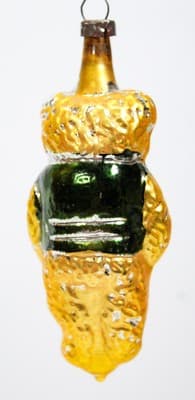 Vintage Mercury Glass Gold Teddy Bear Christmas Ornament - Thumbnail 5