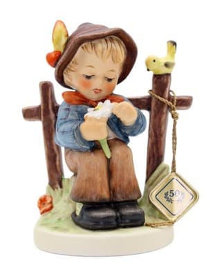 Hummel Goebel She Loves Me, She Loves Me Not Porcelain Figurine TMK8 In Box - Image 1