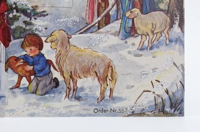 Vintage Made In Germany Winter Nativity Village Paper Christmas Advent Calendar - Thumbnail 8