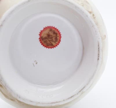 Antique Made In Germany Porcelain Double Handled Gilt Floral Motif Vase - Thumbnail 10